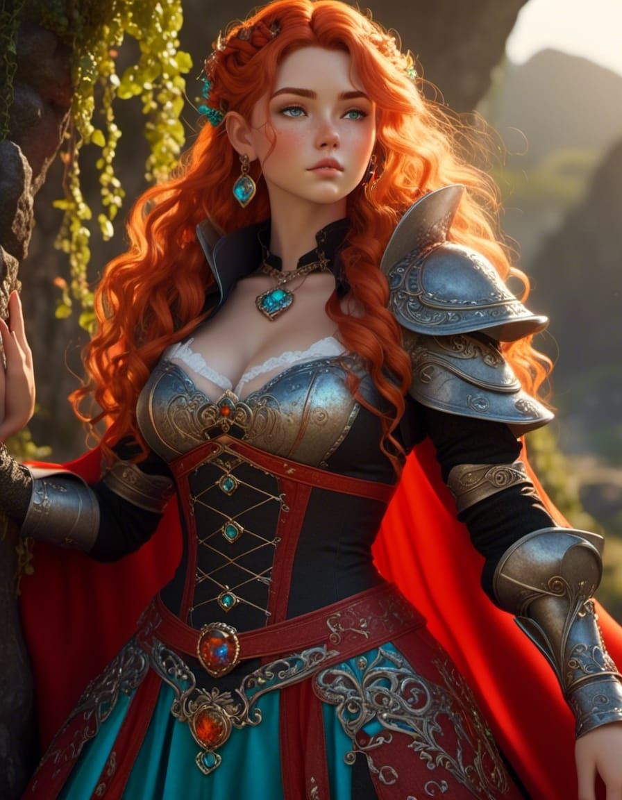 Freckled Woman Warrior at Overgrown Sunrise