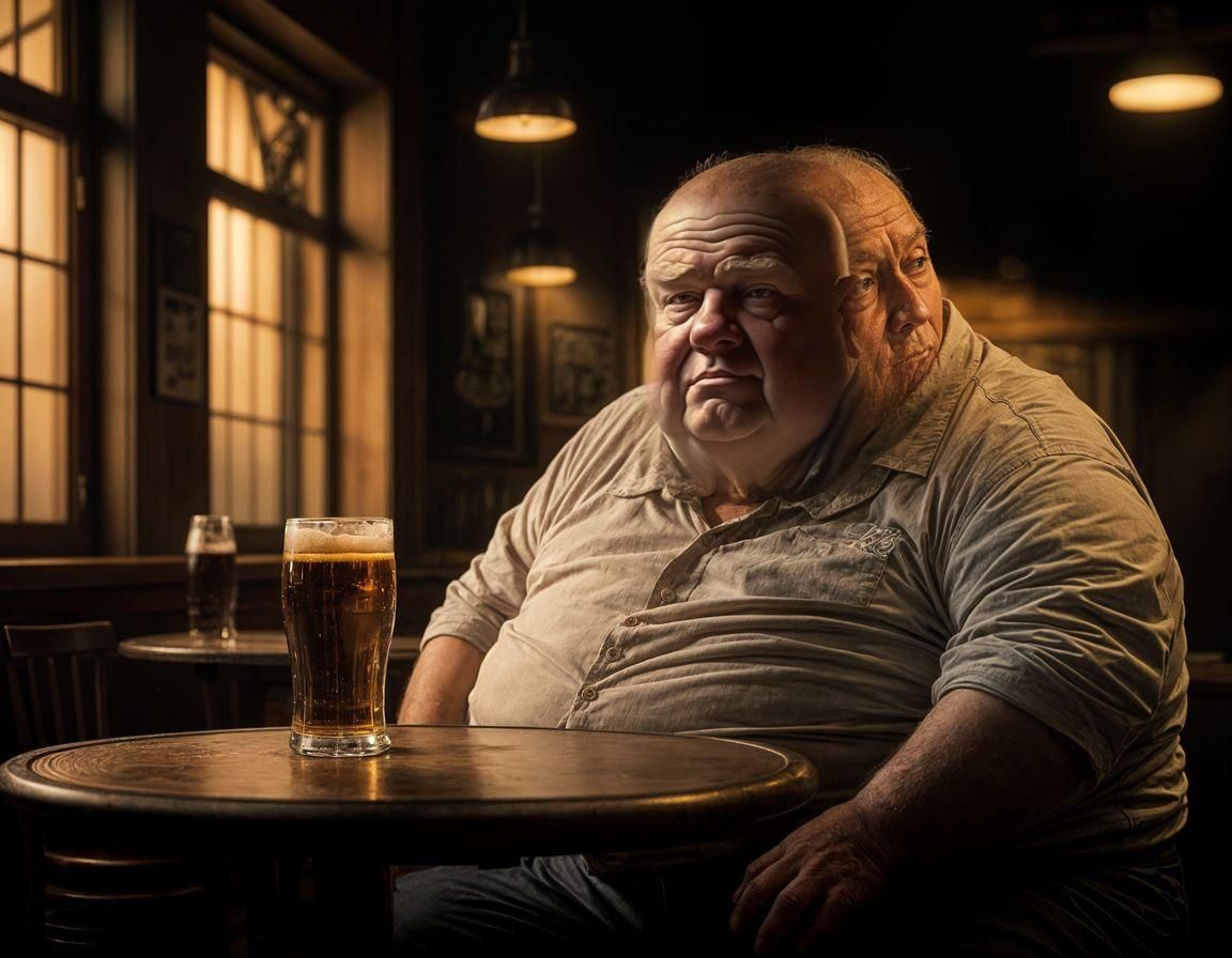 Old Man in Bar: Photorealistic Rembrandt Lighting