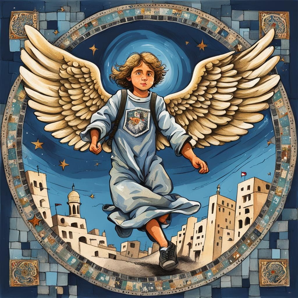 Angel in Bombed-Out Gaza
