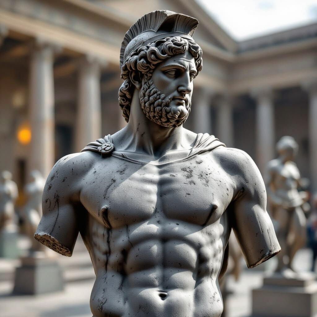 Detailed Charcoal Drawings of Ancient Olympic Sculptures