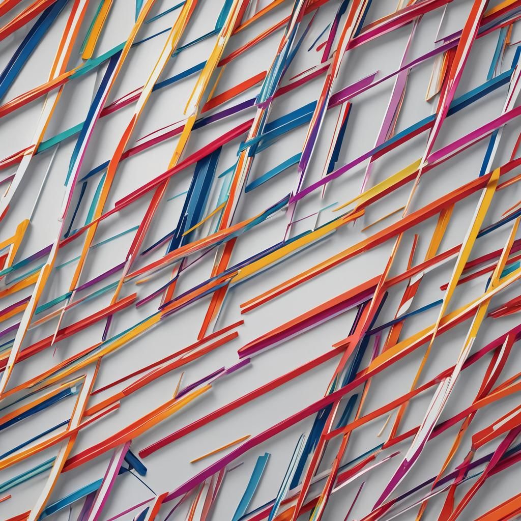 Vibrant Color Stripes in Hyper-Realistic Digital Art