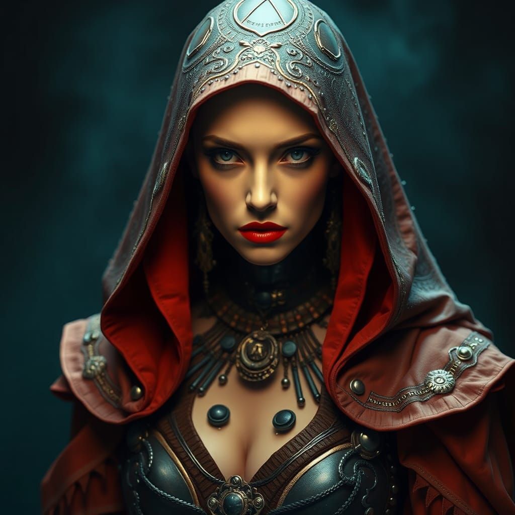 Dark Biomechanical Figure in Apocalyptic Setting