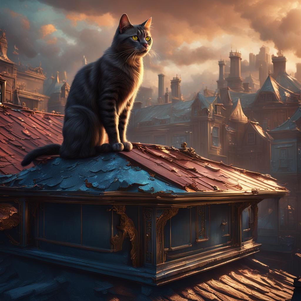 Cat on a Hot Tin Roof: Fantasy Concept Art