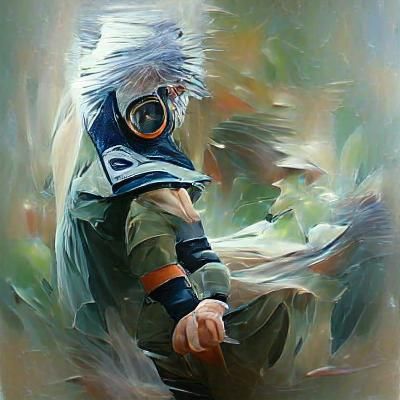 Kakashi Portrait in Oil Painting Style