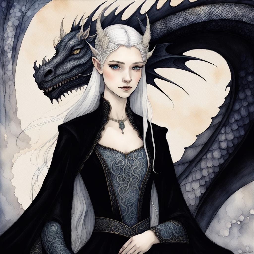 Elegant Elf Queen with Dragon Scale Makeup