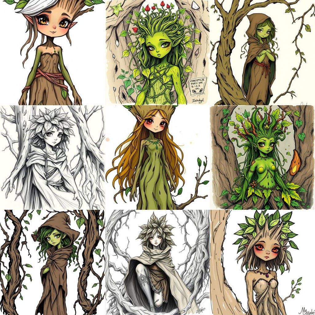 Dryad Valkyrie Witch Sketch