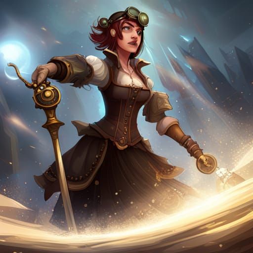 Steampunk Splash Art: A Mechanical Explosion