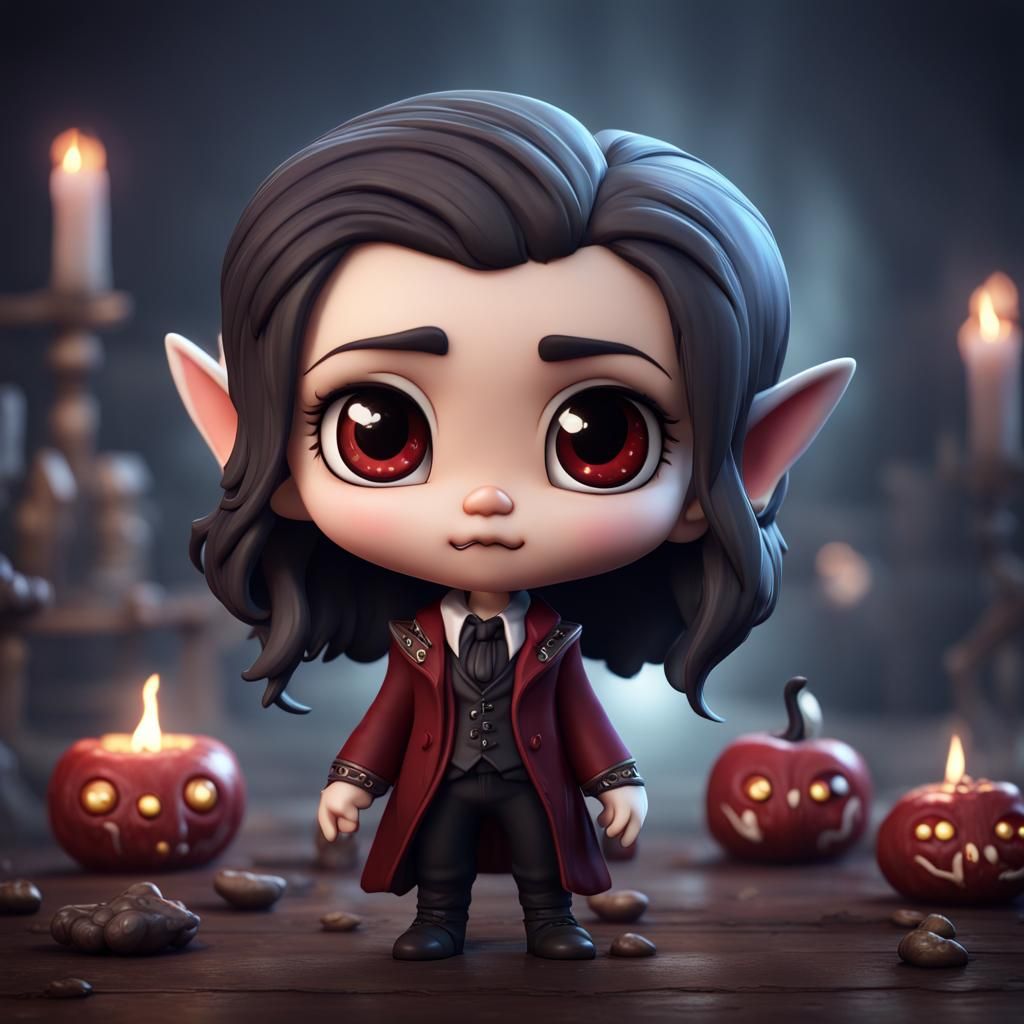 Chibi Vampire Diaries: Detailed Matte Painting