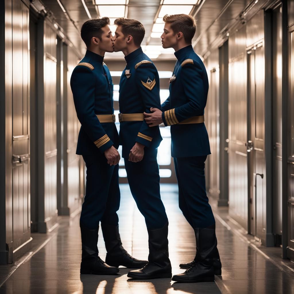 Romantic Kiss Between Two Starfleet Officers
