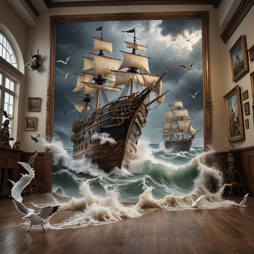 Pirate Ship Painting Comes to Life in Museum