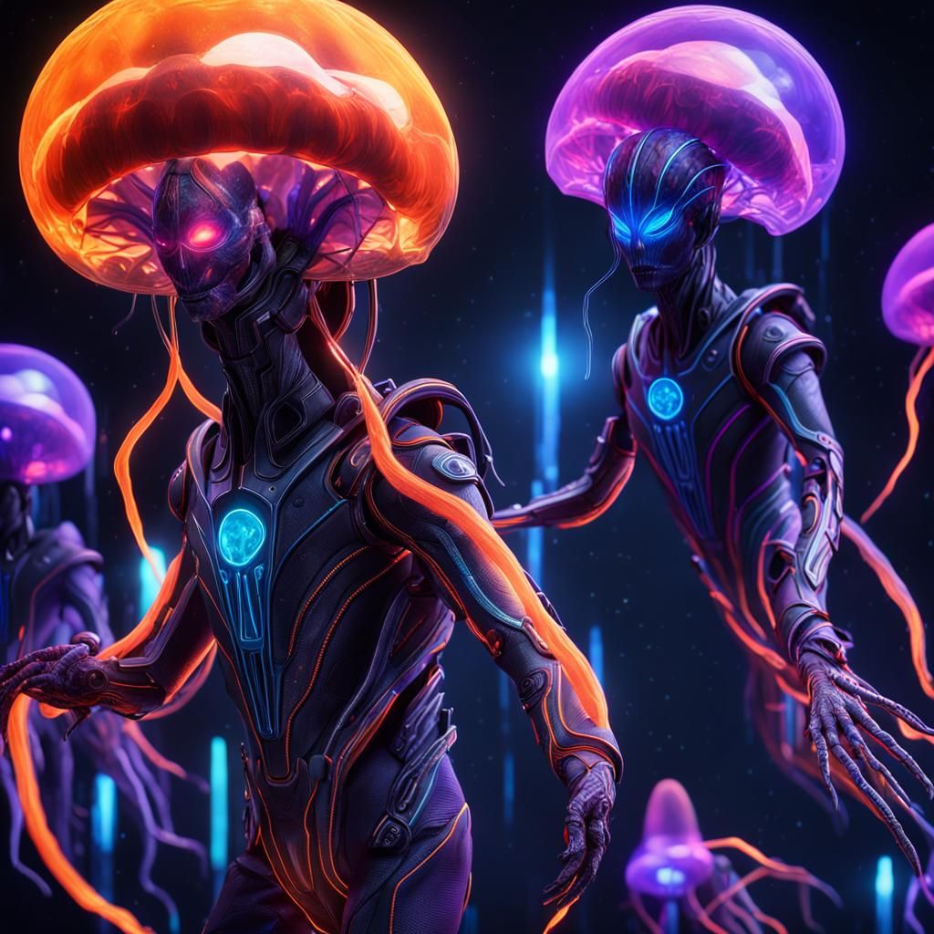 Bionic Alien in Dramatic Lighting