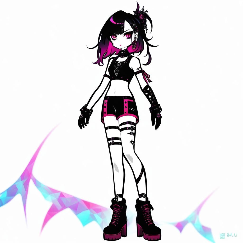 Goth Girl Character in Light Style