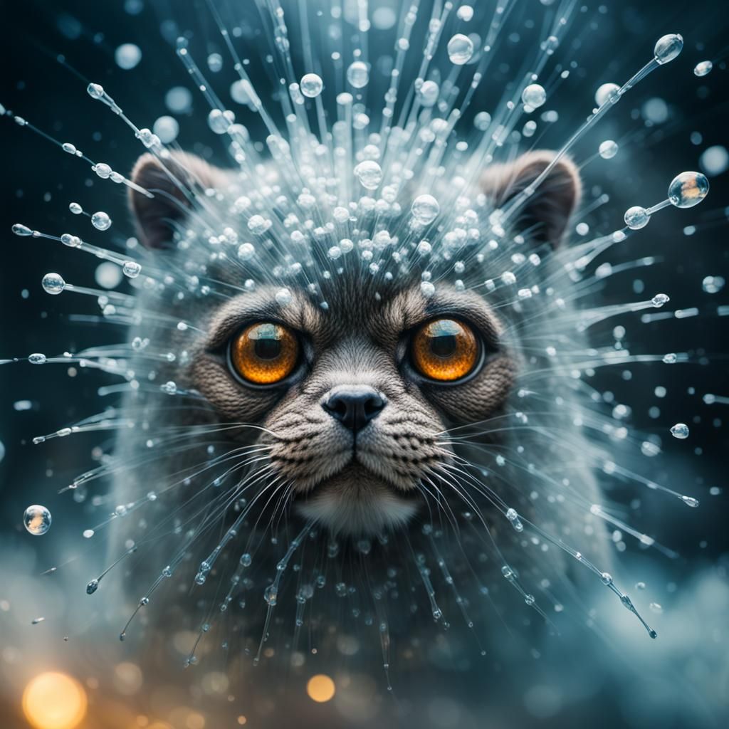 Misty Liquid Mirror Explosion Animal Face, 1880s Style