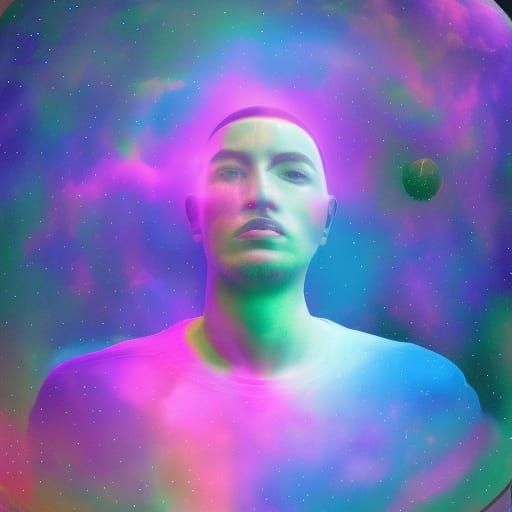 Cosmic Clouds: Holographic Astral Illustration