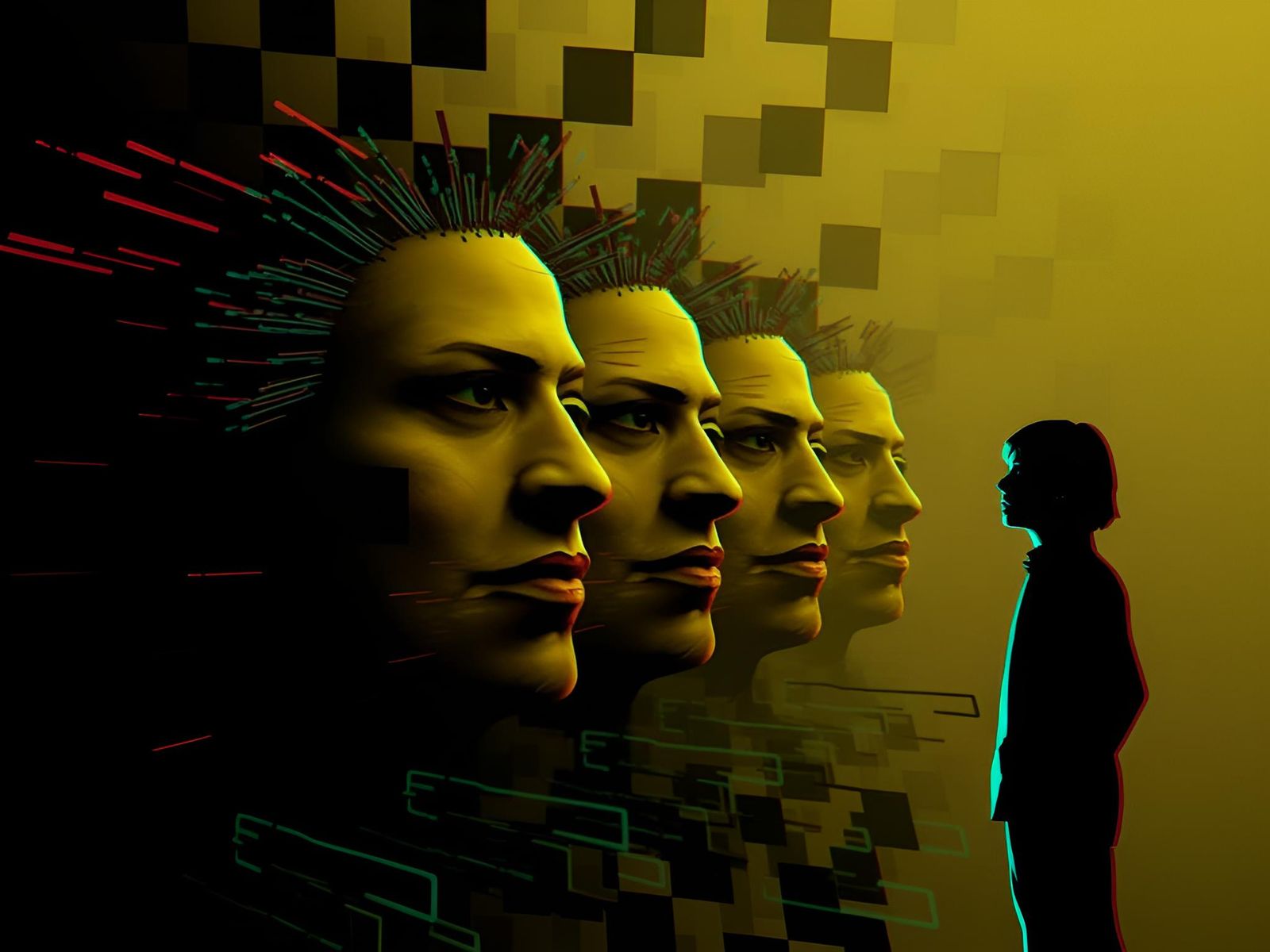 Surreal Distorted Figures with Evolving Patterns