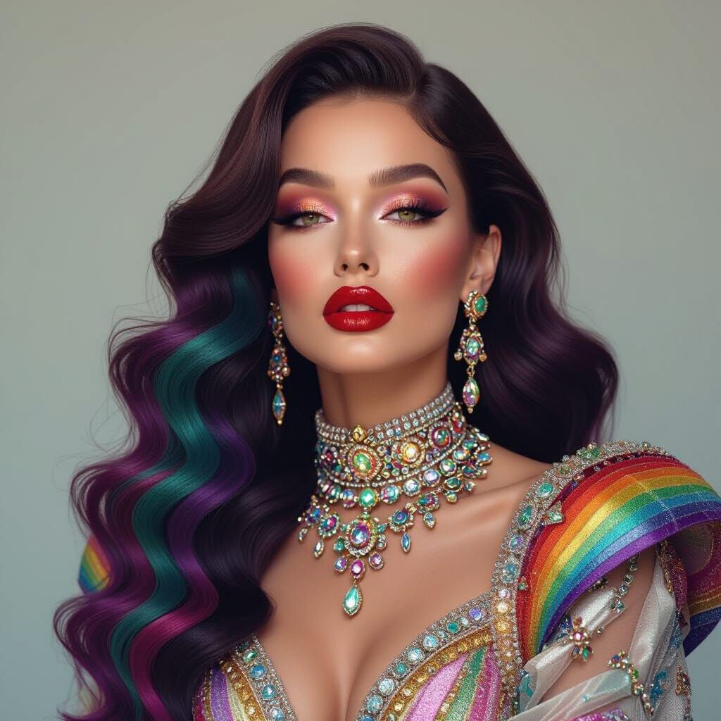 Hyperrealistic Portrait of Woman with Futuristic Style