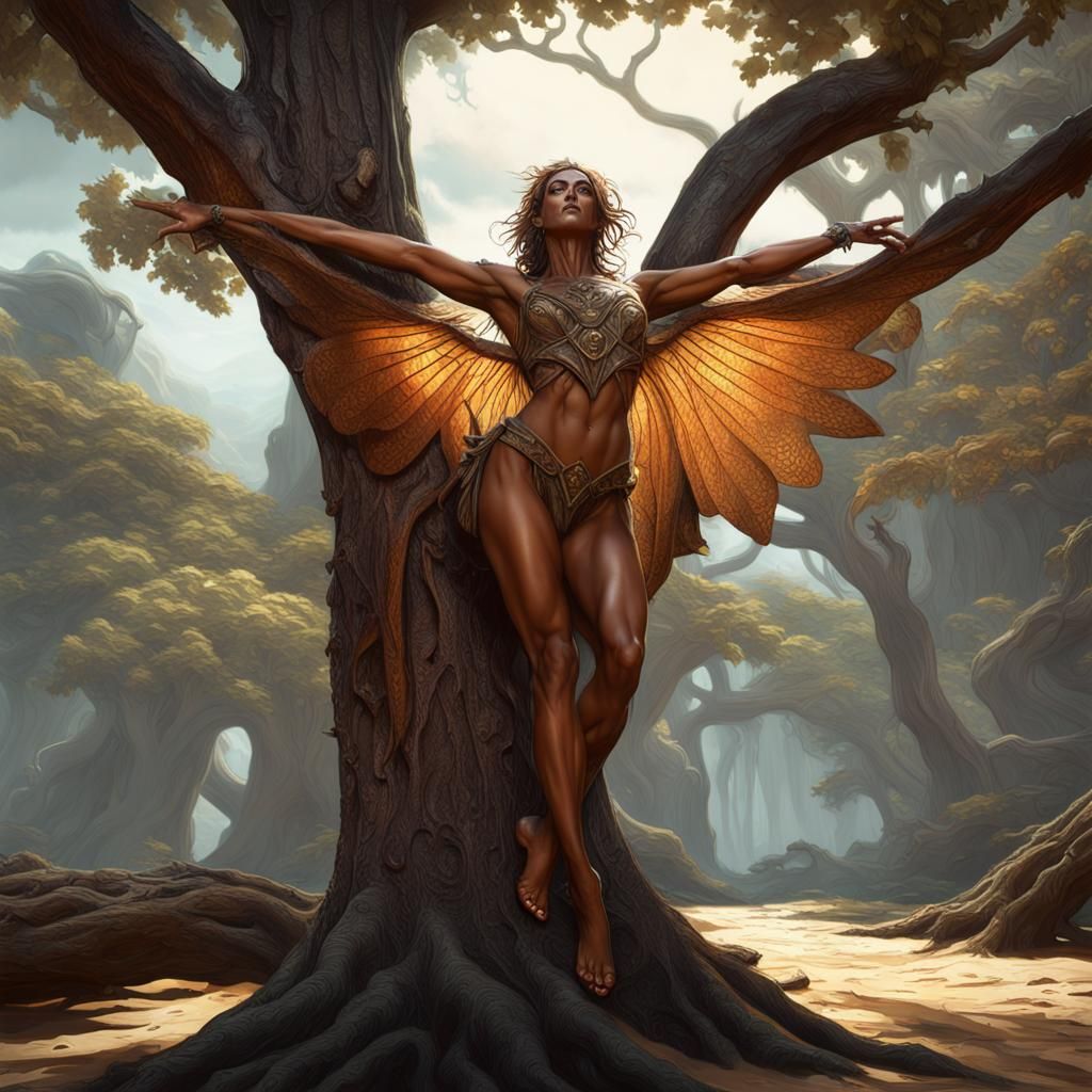 Toned Woman in Dark Fantasy Art Style