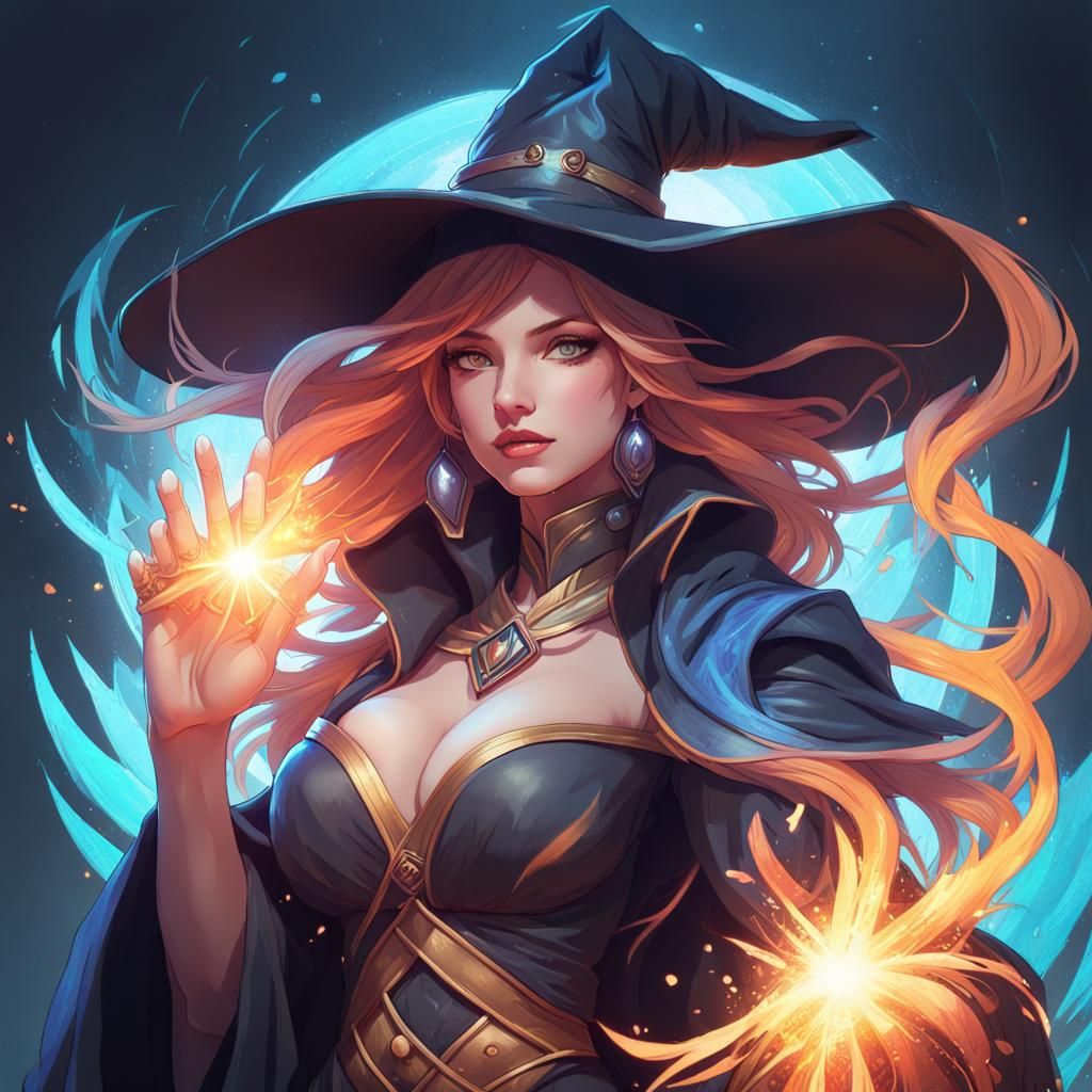 Enchantress Portrait in Anime-Inspired Digital Art