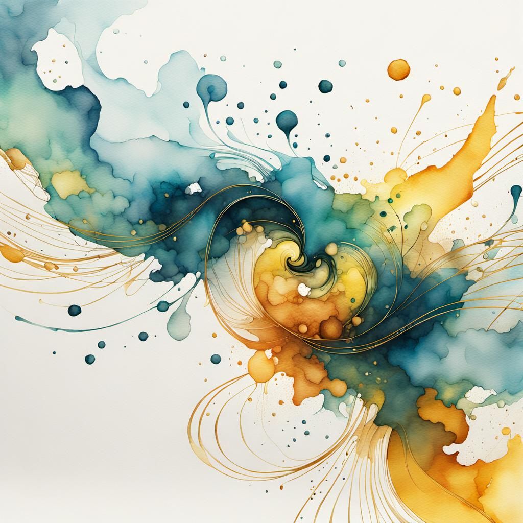 Ethereal Watercolor Line Art in Abstract Beauty