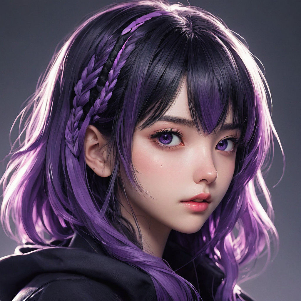 Anime-Inspired Portrait in Neon Hues