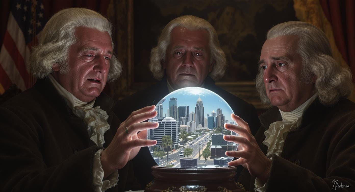 The founding fathers, Jefferson, Madison, and Franklin, are ...