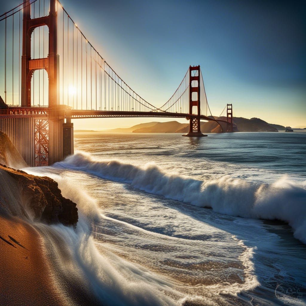 Golden Gate Bridge in Beautiful Morning Sunlight