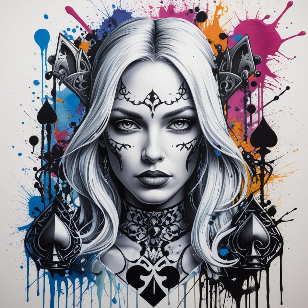 Graffiti Art Queen of Spades Emma Frost Tattoo
