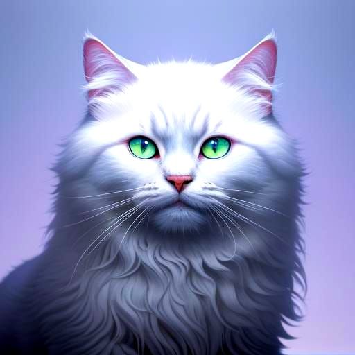 Cute Cat Sitting in Snow: Hyperrealistic Art