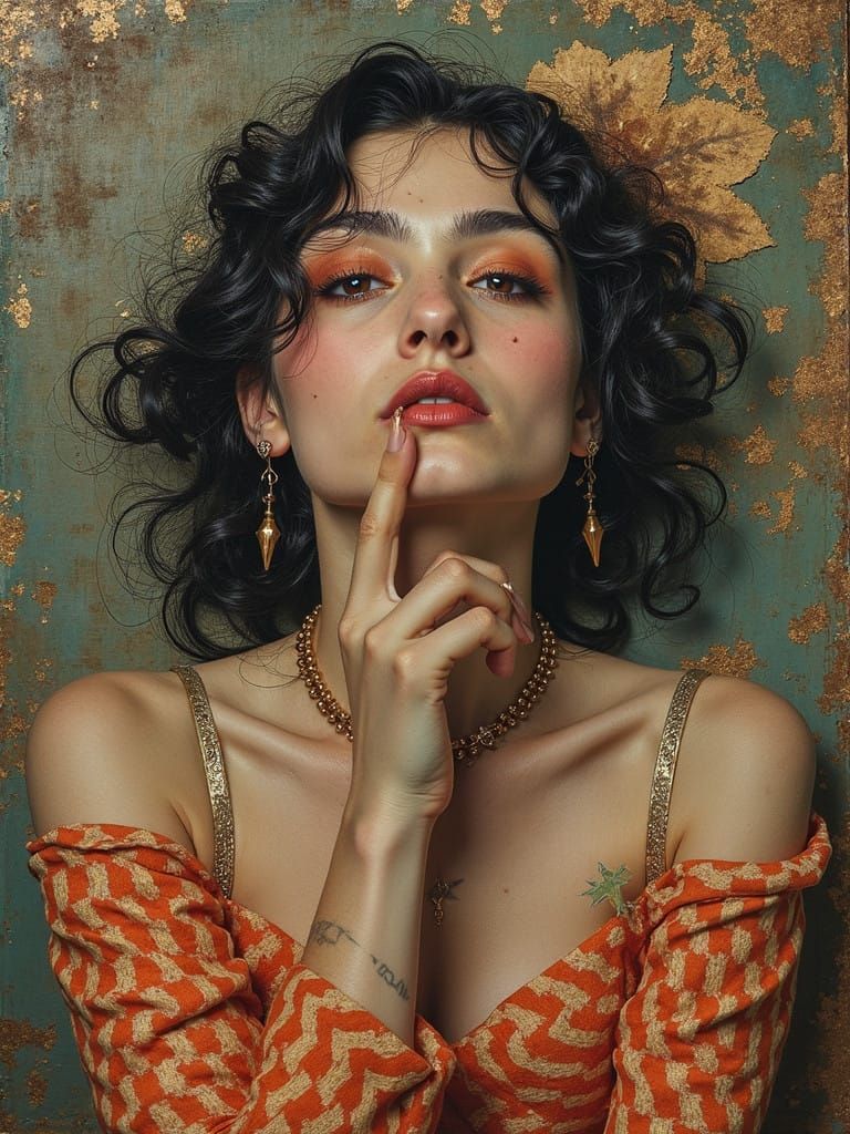 Surreal Satire of Escape in Torment, Expressive Decoupage an...