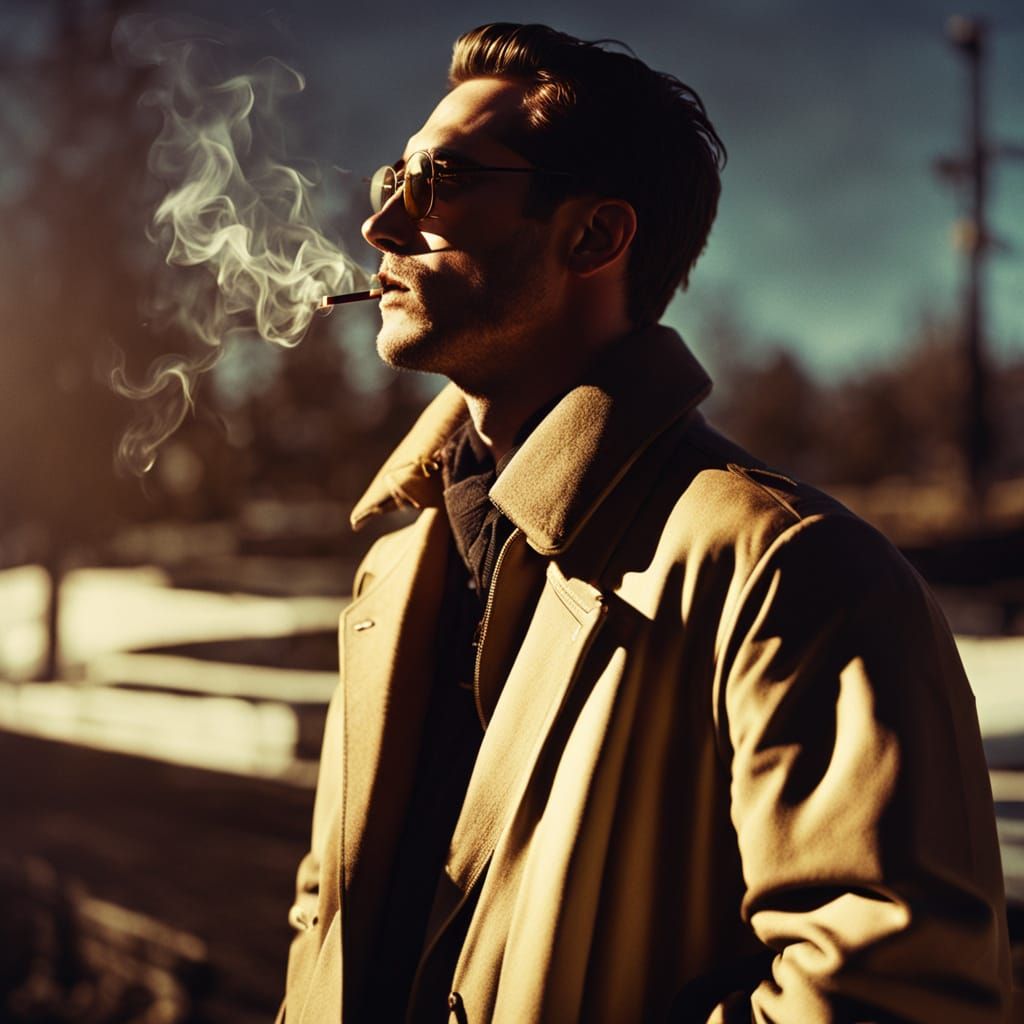 Ollie in Sunglasses: Cinematic Film Still with Golden Lighti...