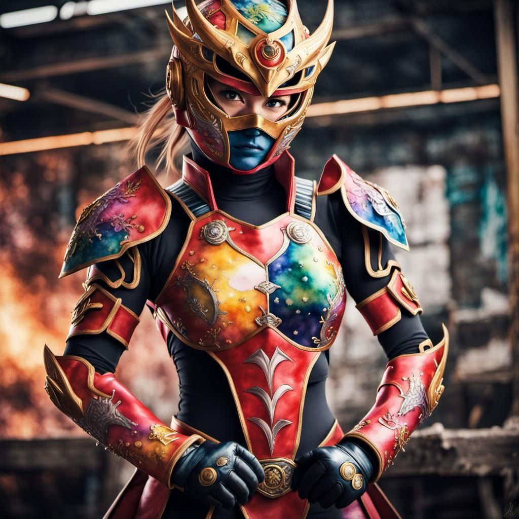 Dragon Super Sentai Hero in Watercolor