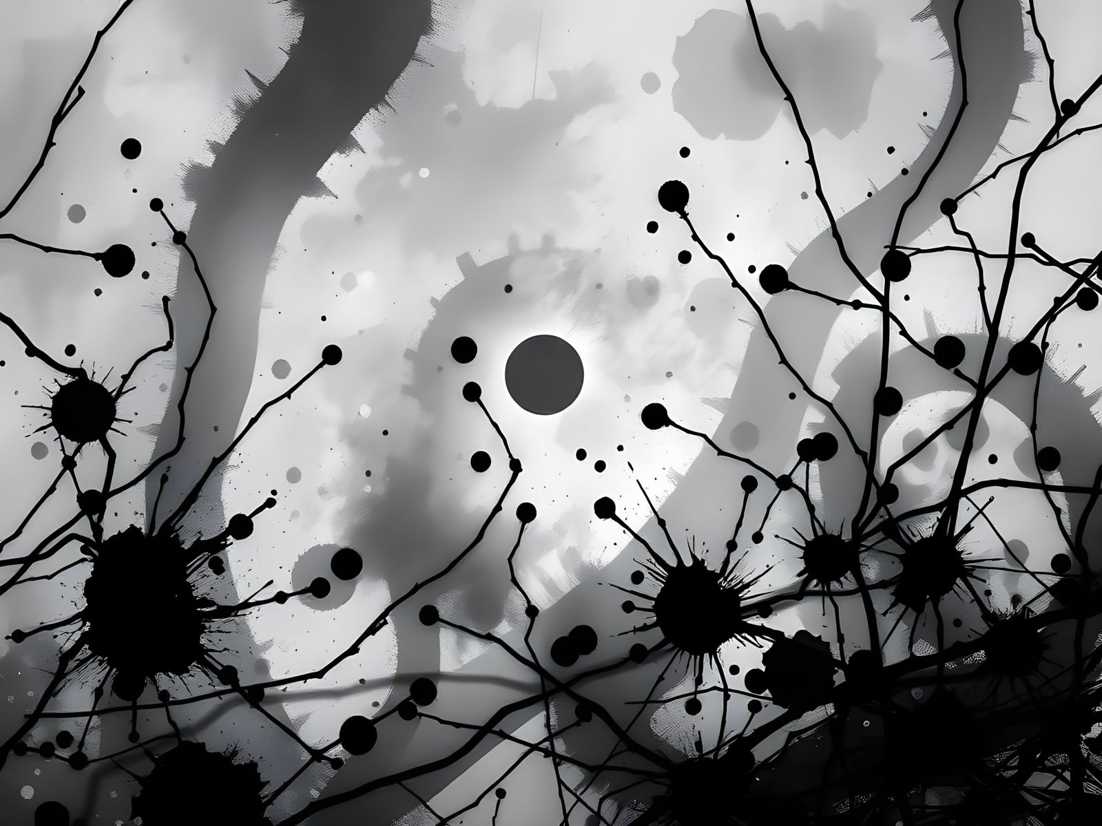 Eerie Manga Panel in Dark Monochromatic Tones