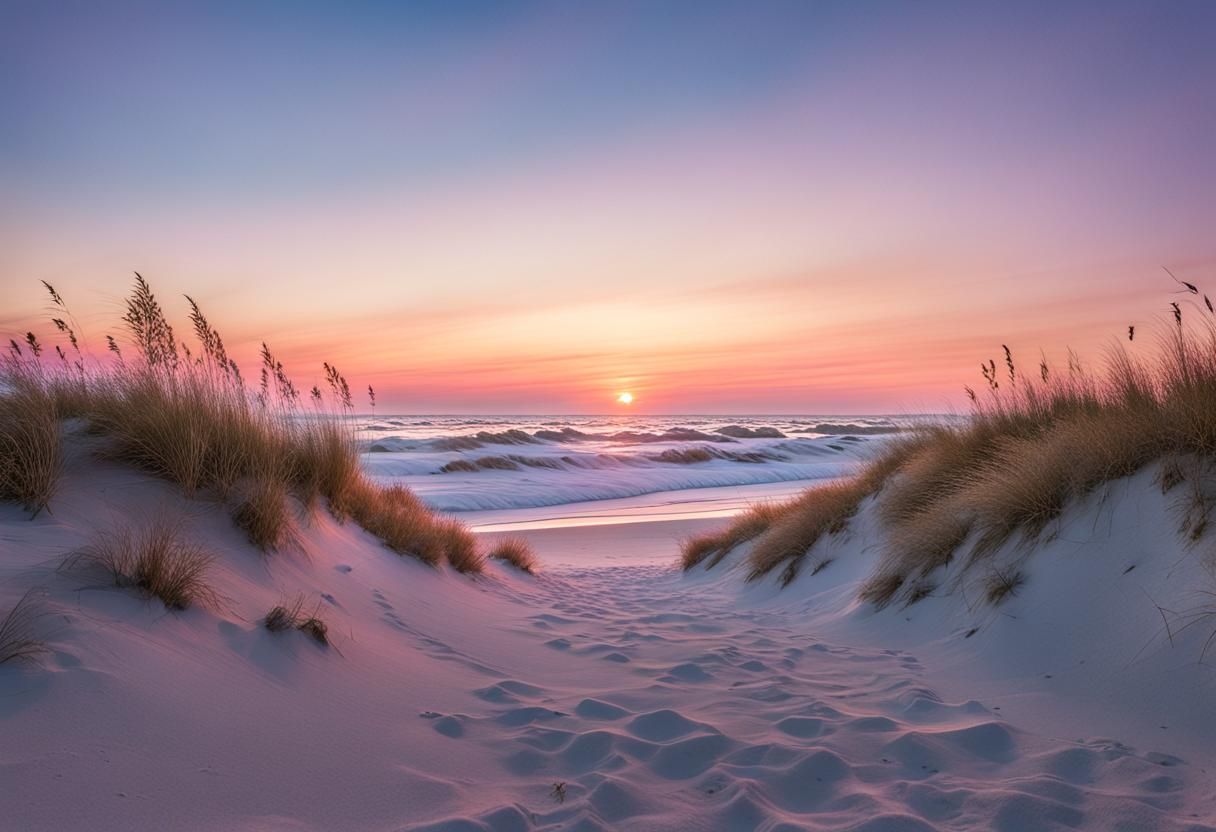 Prairie Dogs Enjoy Pastel Sunset at the Beach