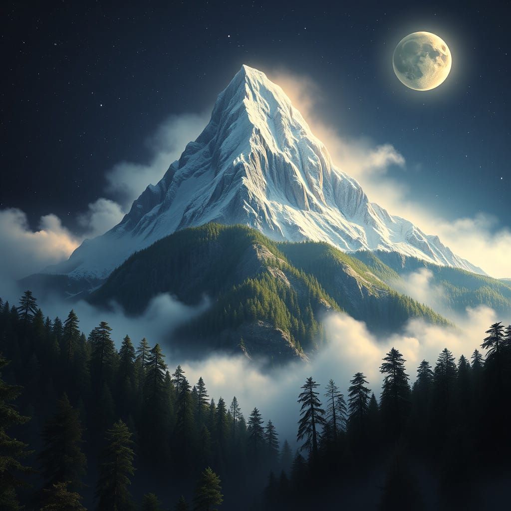 Ancient Mountain in Cosmic Landscape