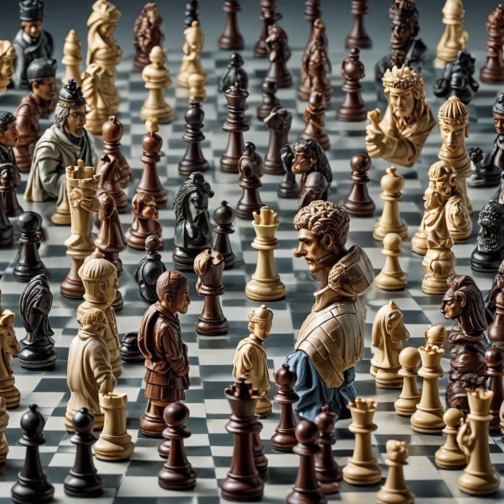 Chess with Fantastic Living Figures, Professional Portrait