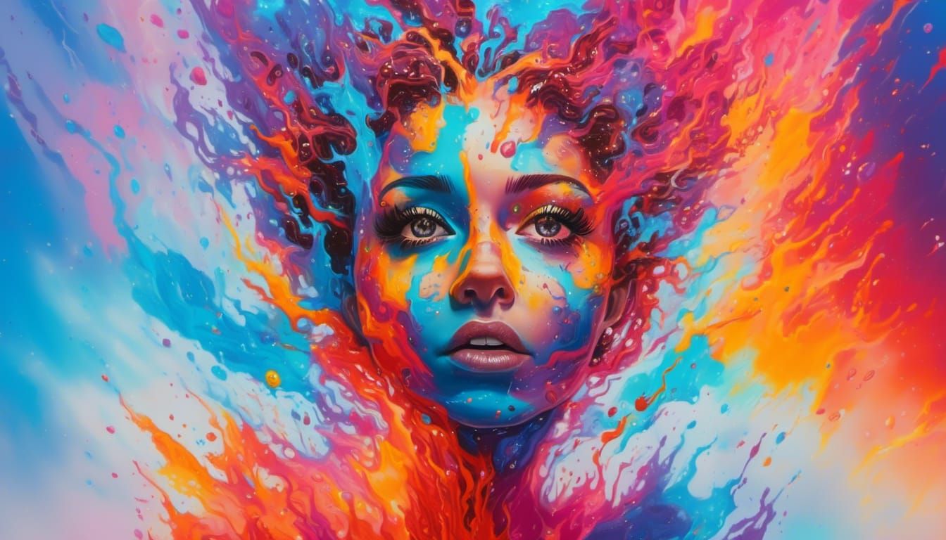 Hyperrealistic Splash Art Portrait with Dramatic Lighting