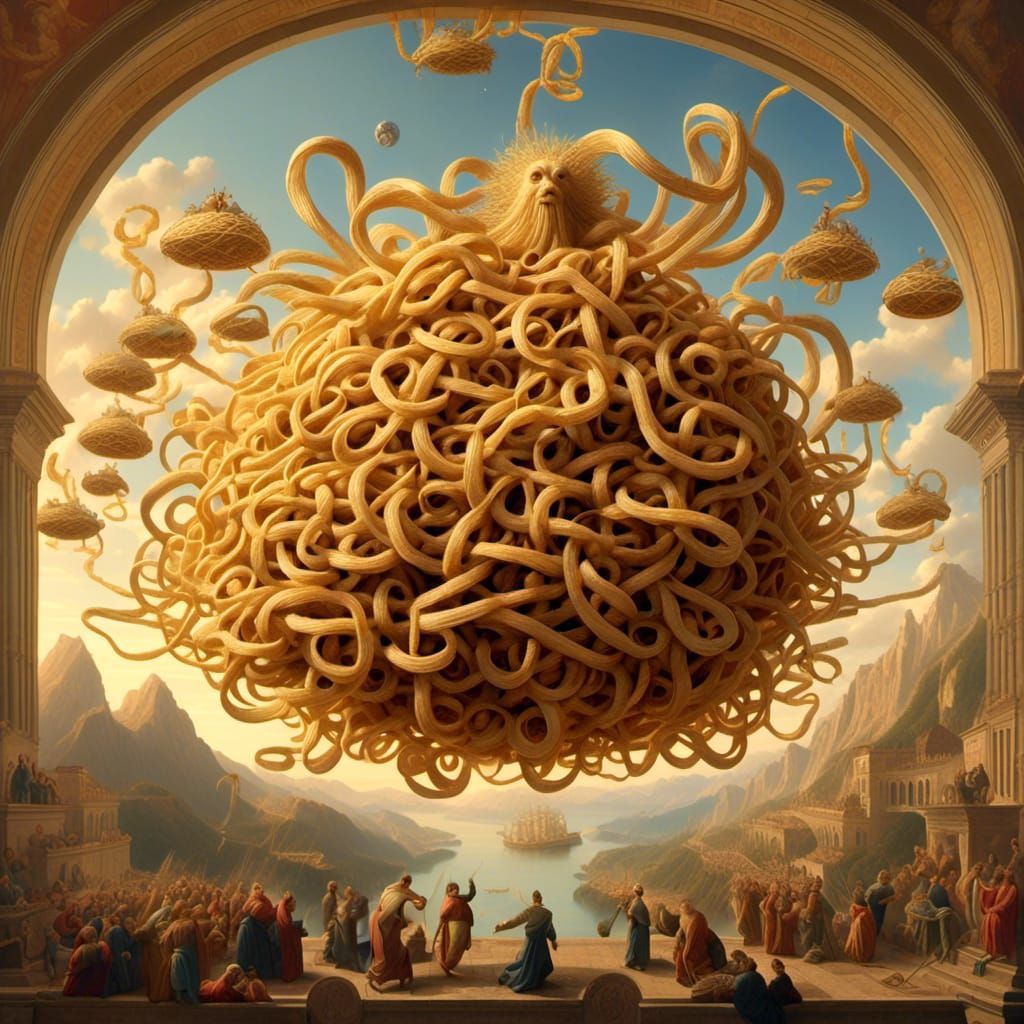 Flying Spaghetti Monster in Renaissance Style