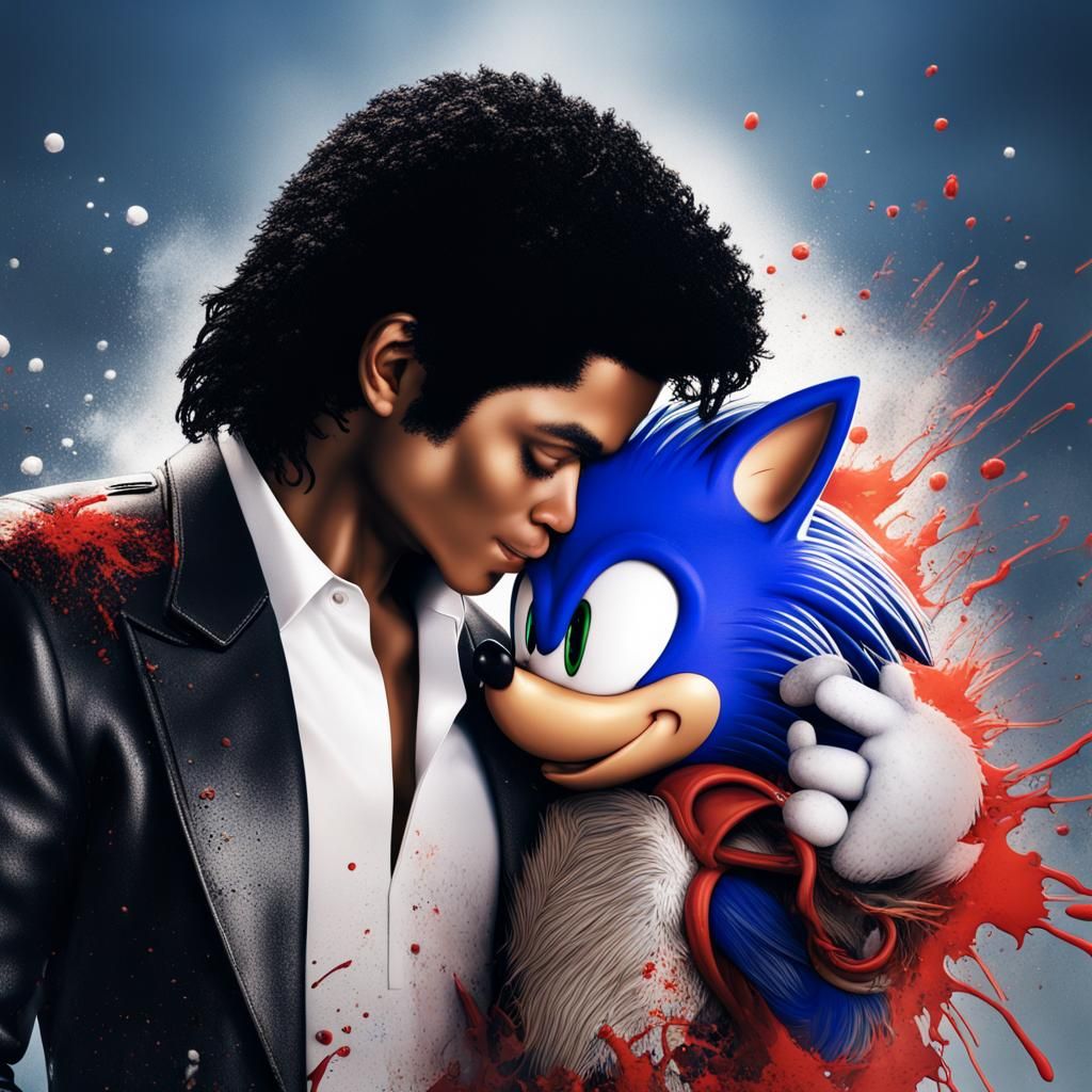 Pop Star's Ink-Splotched Kiss, Detailed Matte Painting