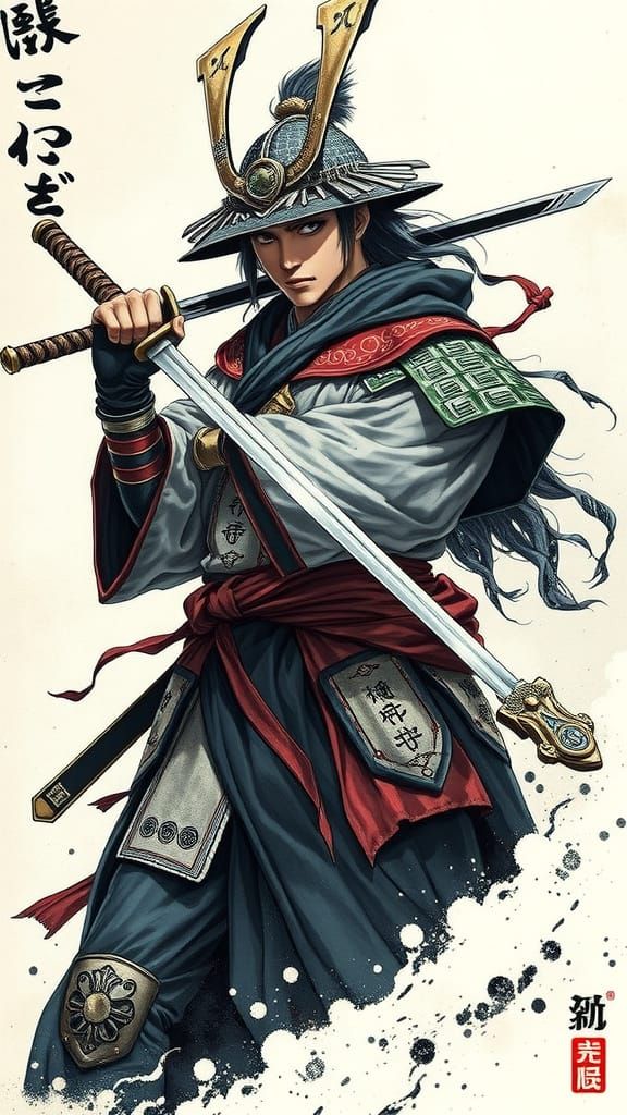 Samurai Warrior in Elegant Armor