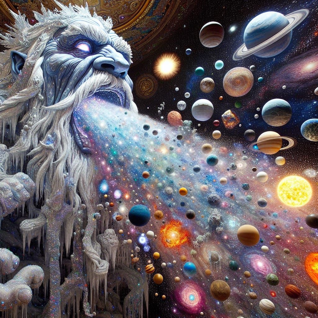 Ice Giant Creates Universe: A Cosmic Spectacle