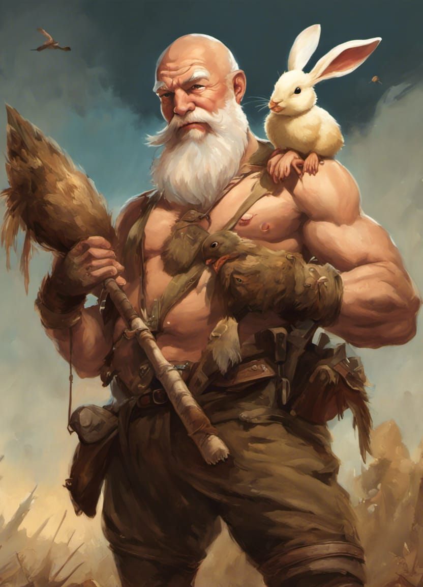 Epic Fantasy Art of a Hunter with Spoils