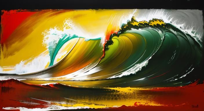 Abstract Realism Painting of Ocean Tide