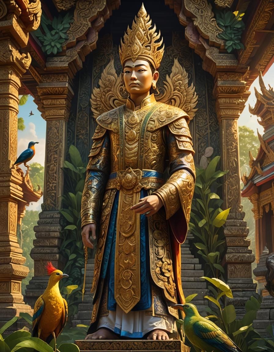 King of Heaven Amidst Thai Architecture