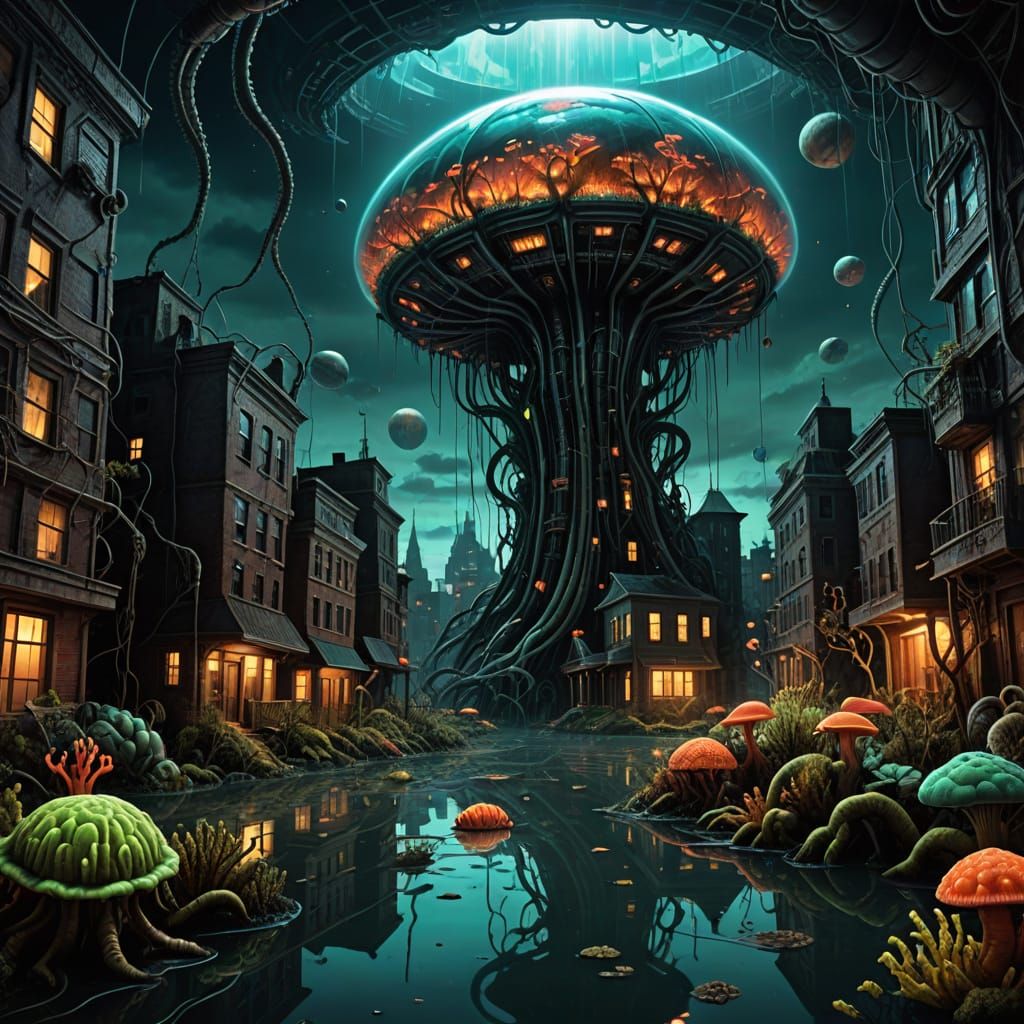 Alien Metropolis Emerge from Turbid Waters