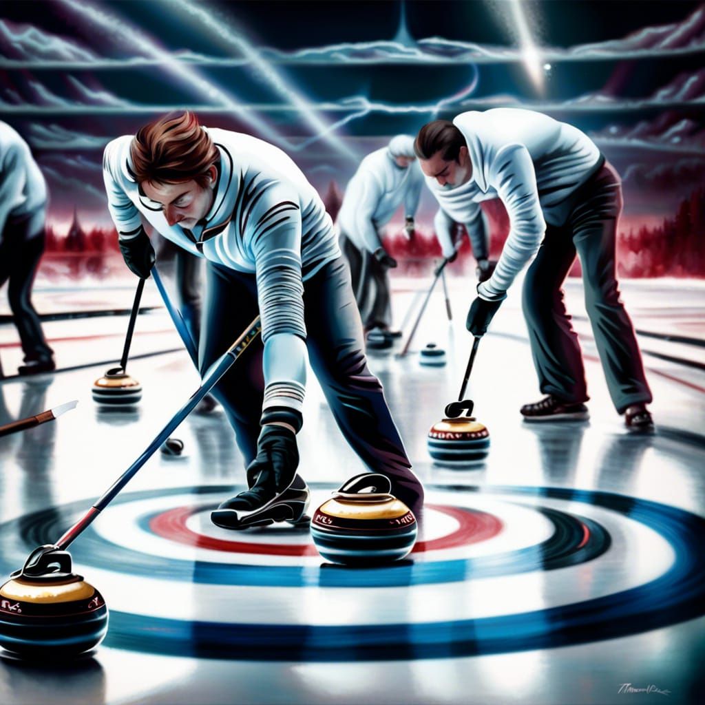 Ethereal Winter Curling Competition in Fantasy Style