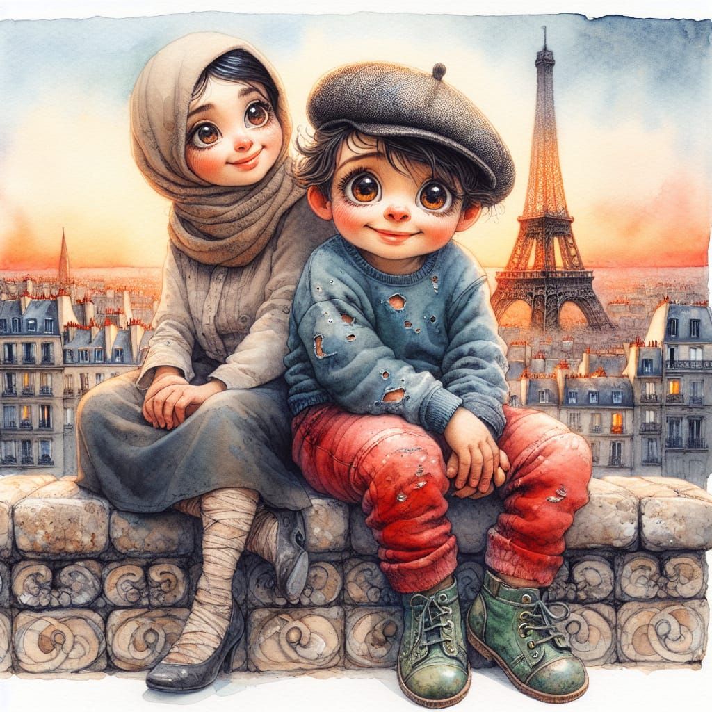 Yasmine and biboo in Paris