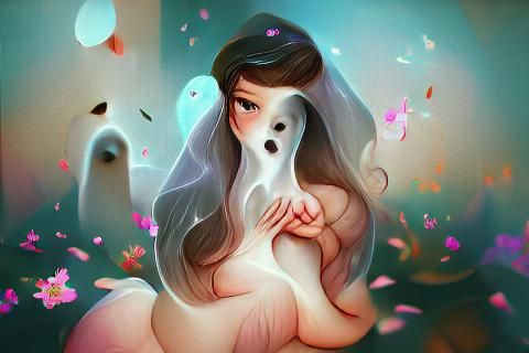 Ethereal Ghost: Beautiful Feminine Artwork