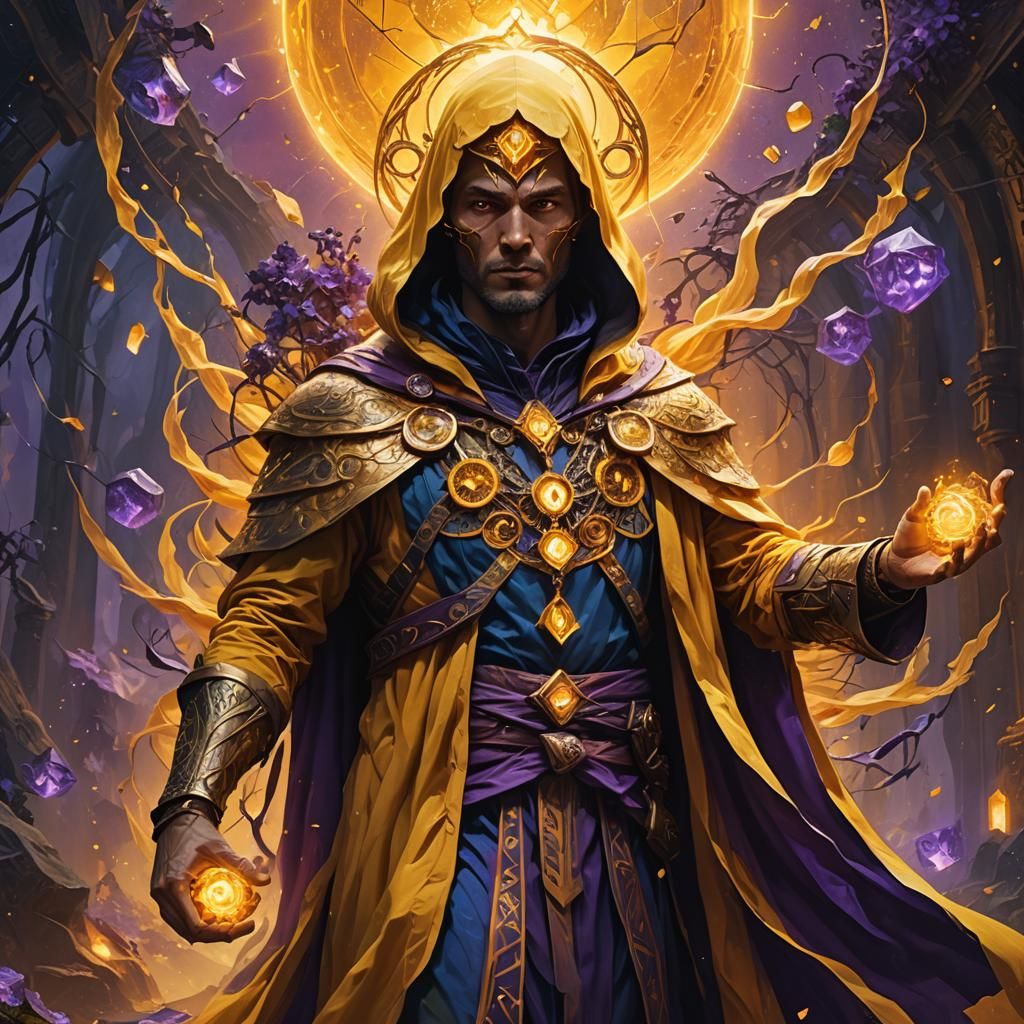 Magical Human Radiates Power in Mystical Realm