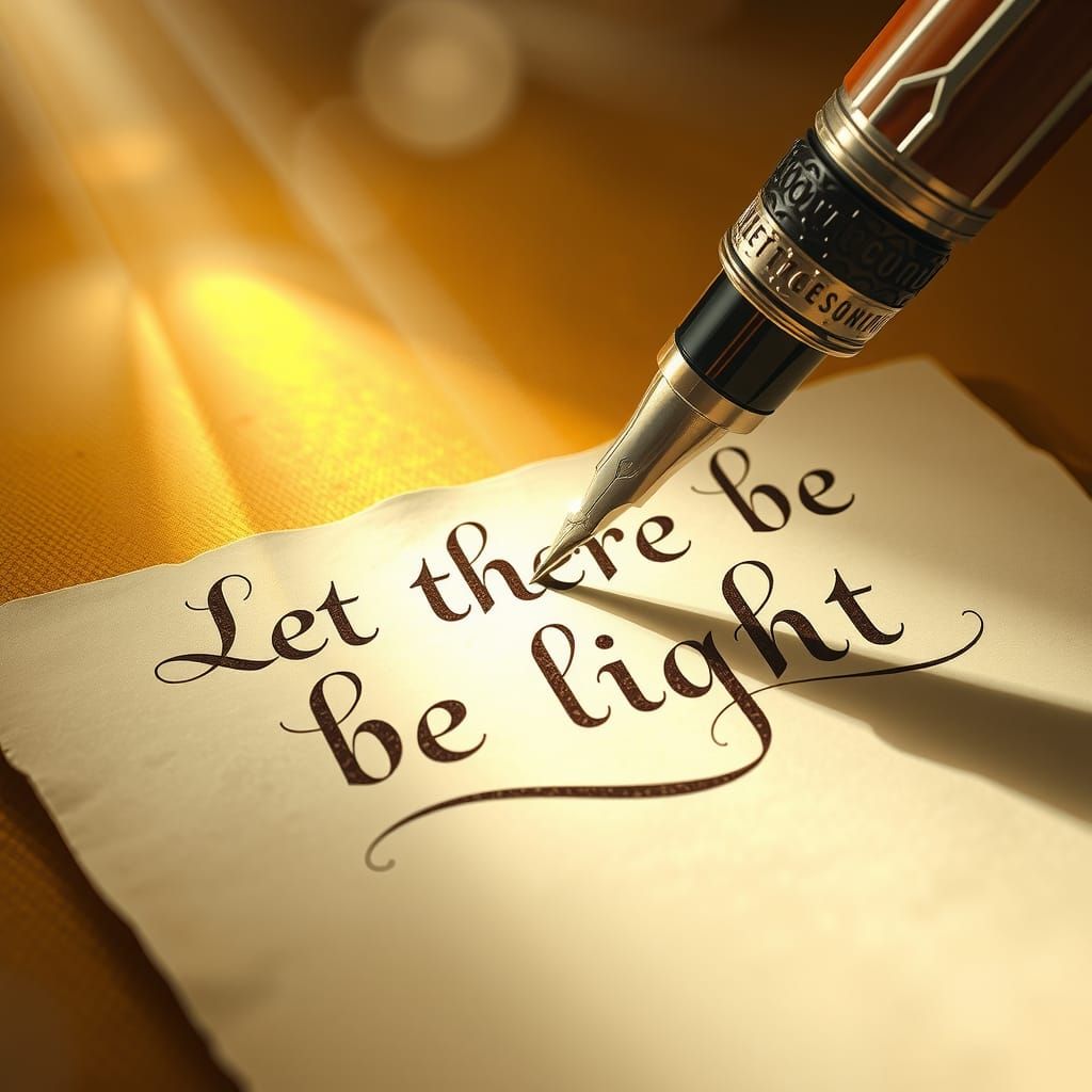 Elegant Calligraphy Under Soft, Diffused Light