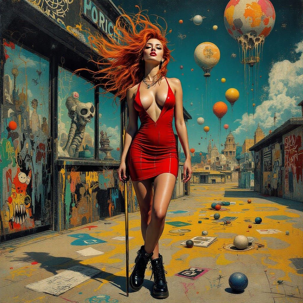 Surreal Street Dreams in Vibrant Fusion
